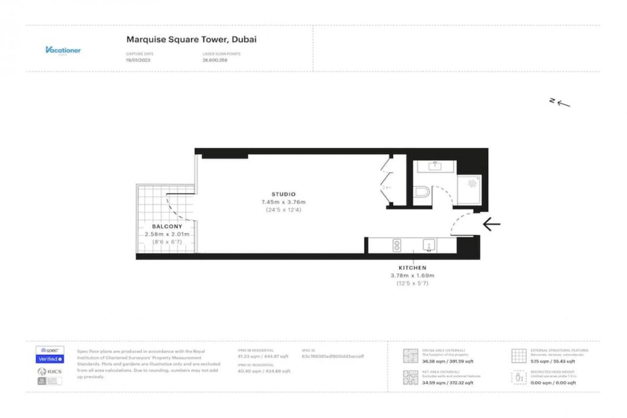 Marquise Square Tower, Business Bay - Bright Studio Dubai Eksteriør billede